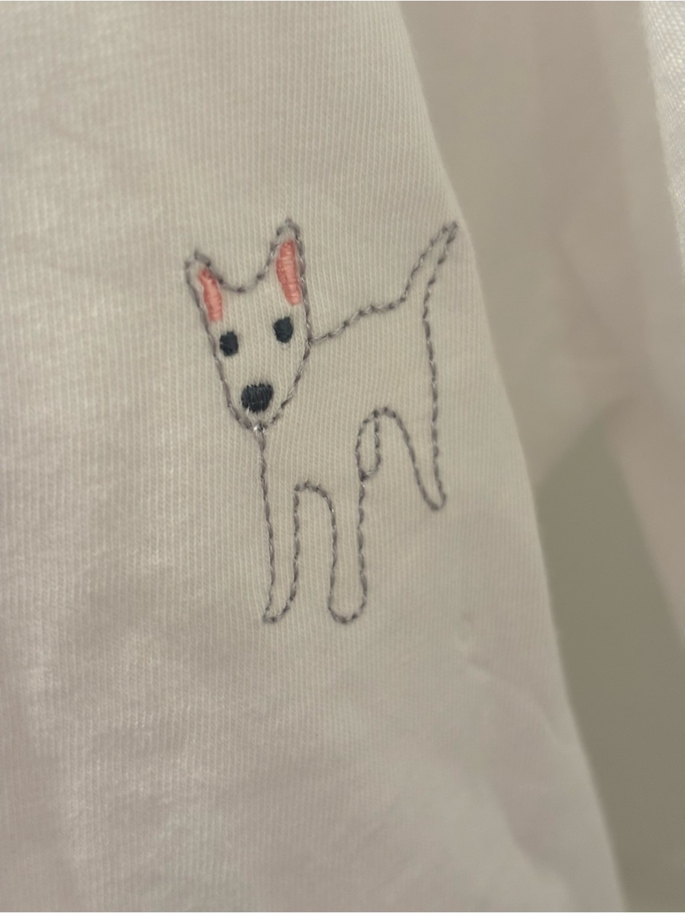 NWT Embroidered Dog Graphic Tee - Red & Gold Stitch- S - Picture 12 of 16